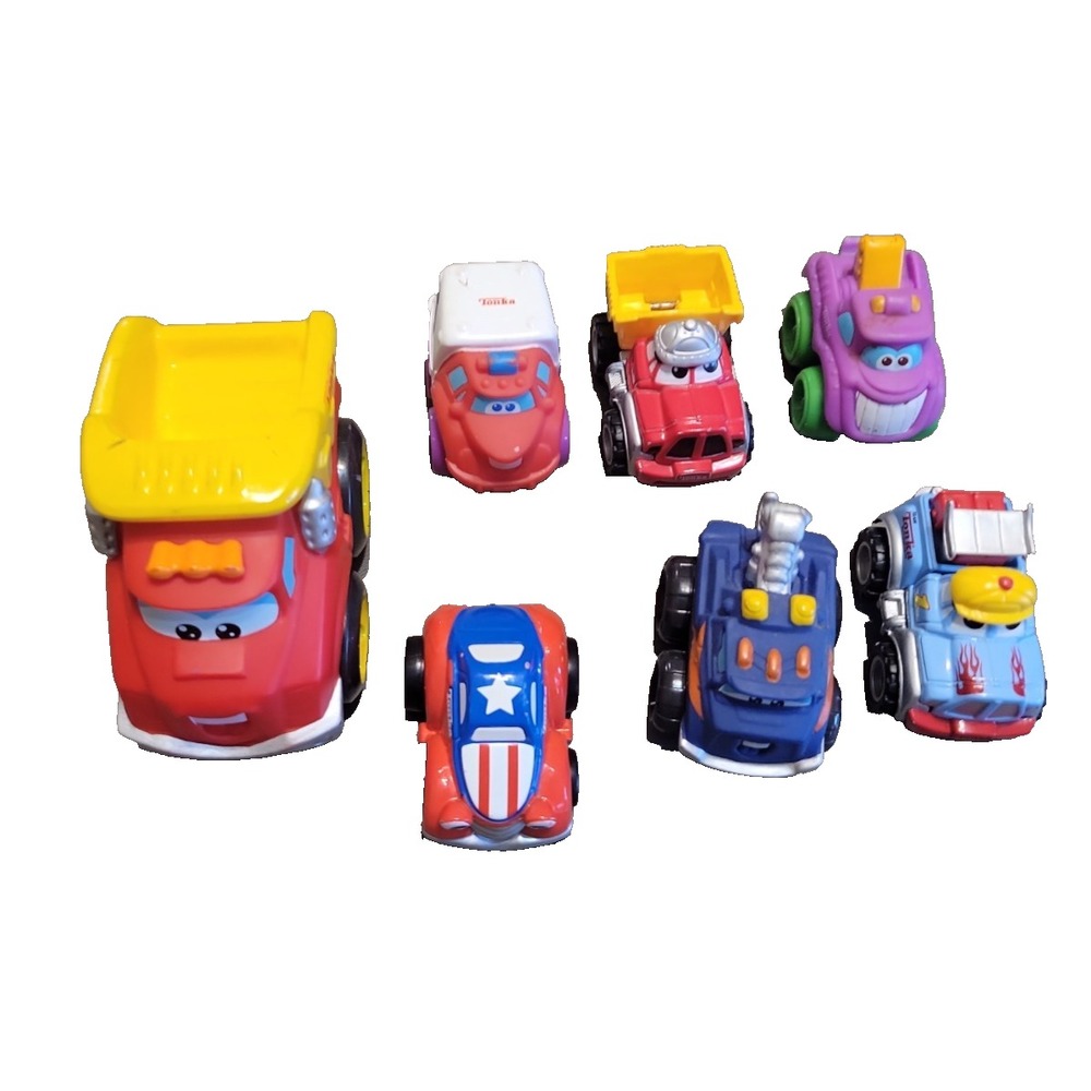 Playslool Tonka cars Chuck & Friends lot of Wheel Pals 7 pc trucks etc...